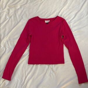 Universal Thread hot pink Long Sleeve ribbed Top